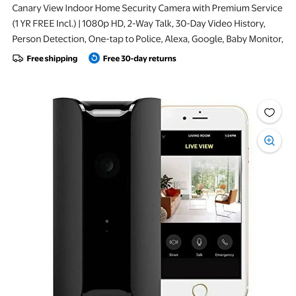 3 canary official indoor cameras 2way talk / siren home surveillance